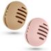 Fauxomor Makeup Sponge Holder,2PCS Double-sided Breathable Silicone Beauty Blender Holder for Travel,Shatterproof Makeup Sponge Travel Case for All Sponges Sanitary Reuse Easy to Carry,Khaki+Pink-AA 2 PCS C-Khaki+Pink (3 line)