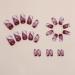 Shop Glossy Square Press on Nails - Short Length Acrylic Geometry Design in Purple & White | 24 Pcs Full Cover Glue on Nails for Women - Buy Online on GoSupps.com