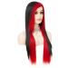 Siudus Red & Black Long Gothic Wig for Women - Heat-Resistant Side Part Cosplay & Halloween - Buy Online on GoSupps.com