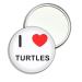 I Love Turtles - 55mm Round Compact Mirror