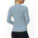 Women's Long Sleeve Compression Shirt with Thumb Holes - Denim Blue, Large | Workout, Running, Yoga Top - Buy Online on GoSupps.com