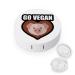 Love Pig Go Vegan Round Case for Contact Lens Kit Storage Box with Mirror Portable Cute Lens Holder