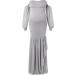 Robe de maternit pour femme - Couleur unie - l gante - En mousseline de soie - paules d nud es - Robe de soir e - Robe longue enceinte - Robe d' t L Gris - Buy Online on GoSupps.com