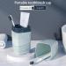 Jadin Travel Toothbrush Cup Set - 2 Creative Toothbrushes & Etui for Camping Business Trips Home & School (White/Green) - Buy Online on GoSupps.com