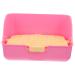 VANZACK Box Rabbit Toilet Pet Toilet Little Pig Pee Toilet Pet Drawer Potty Rabbit Potty Pet Supply Pet Pee Toilet Bunny Toilet Pet Potty Bunny Potty Pet Litter Tray Pet Training Corner 28.5X23.5X15.5CM Pink