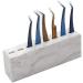 White Marble Slits Tweezers for Eyelash Extensions | Plastic Storage Holder | Professional Eyelash Tweezers Tool - Buy Online on GoSupps.com