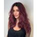 Vebonny flawless ombre burgund wig with black roots Short wavy hair synthetic wine-red hair lace front wig deep red synthetic wigs for afros vebonny-044 #044