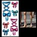 Oottati 2 Sheets Colorful Ribbon Blue Pink 3D Bow Tie Leg Shoelace Waterproof Tattoo Stickers - Realistic & Long-Lasting Design (3D-007) - Buy Online on GoSupps.com