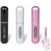 Portable Mini Refillable Perfume Atomizer Bottle Atomizer Perfume Bottle Refillable Perfume Spray Scent Pump Case Perfume Atomizer Refillable Travel 3 Pack of 5ml Black Silver Pink