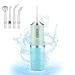Water Dental Flosser 22 Professional IPX7 Waterproof USB Rechargeable Cordless Water Flosser Dental Oral Irrigator with 4 Jet Tips (Green)