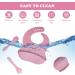 Vicloon Silicone Baby Feeding Set | 4-Piece Weaning Suction Set | BPA-Free | Toddlers & Kids Bowl Gift | Pink Sucker Bowl - Buy Online on GoSupps.com