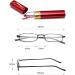 Hubeye Portable Metal Reading Glasses - Flexible Lightweight Classic Unisex Reading Aid with Case - 1.00 Diopter - Red - Buy Online on GoSupps.com