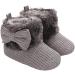Baby Winter Fleece Booties - Non-Slip Soft Sole Shoes for Boys & Girls 6-12 Months - D Grey - Buy Online on GoSupps.com