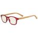Eyekepper Bamboo Look Temple UV Protection Reading Glasses Anti-Reflective Reading Aid (Red Frame Yellow Tinted Lenses) +3.0
