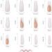 24pcs Long White Ballerina Acrylic Press-On Nails with Diamonds - Full Cover Artificial Nails for Women & Girls - Buy Online on GoSupps.com