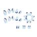 24 Pcs Blue Press on Nails - Short Oval Shape Almond Glossy False Nails with French Stripe Wave Design - Artificial Finger Manicure for Women and Girls - Buy Online on GoSupps.com