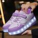 Adjustable LED Roller Skates for Kids - Purple Retractable Sneakers with Wheels | Boys & Girls Outdoor Sports - Buy Online on GoSupps.com