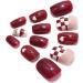 Brishow Christmas Snow Elk Press on Nails - 24pcs Red Short Square Fake Nails for Women and Girls - Buy Online on GoSupps.com