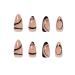 Sankki Almond French Tip Press on Nails - Black Abstract Line Design - 24Pcs Medium Length False Nails - Acrylic Glossy Finish - for Women and Girls - Buy Online on GoSupps.com