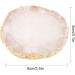 Polish Mix Palette Resin Nail Art Palette Paint Drawing Color Dish Golden Edge Resin Stone Paint Drawing Color Dish Manicure Nail DIY Tool(White) - Buy Online on GoSupps.com
