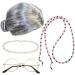 Darling Hair Extensions Granny Wig Granny Cosplay Wig Granny Ladies Costume Granny Wig Glasses Chain Glasses Pearl Necklace (4pcs) Curly Hair Wigs for Women One Size Silver - Buy Online on GoSupps.com
