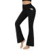 Aoliks Bootcut Yoga Pants with Pockets for Women - Flare Leggings with Pockets Workout Bell Bottom Jazz Dress Work Pants X-Large Flare-black