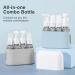 Flintronic Travel Bottle Set - 50ml 4-in-1 Portable Containers for Shampoo Conditioner & Cosmetics - Leak-Proof Travel Accessories - Blue & Gray - Buy Online on GoSupps.com