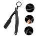 Stainless Steel Folding Razor Holder for Hairdressing & Shaving | Manual Beard & Eyebrow Cutter with Wooden Handle - Ideal for Men - Buy Online on GoSupps.com
