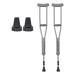 Safety Crutches Stainless Steel Crutches 2pcs Adult Underarm Canes with Spring Shock Absorbing Walking Sticks Adjustable Walking Cane Comfortable Independence Adult size 175-195cm