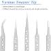 Mesee 5 Pcs Stainless Steel Precision Tweezers Tool Set 9-Hole Anti-Static Tweezer Non-Magnetic Curved & Straight Pointed Tips ESD Tweezer Kit for Eyelash Extension Jewelry Electronics Repair - Buy Online on GoSupps.com