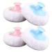 HEALIFTY 4PCS Baby Talcum Powder Puff Soft Body Powder Puff with Short Handle (Blue and Pink for 2pcs Each)
