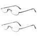 KoKoBin Half Reading Glasses - 2 Pairs Half Rim Metal Frame Glasses Spring Hinge Readers for Men and Women, Black+Gunmetal 1.75 Black+gunmetal 1.75 x