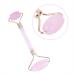Rose Quartz Massage Roller - Double-Head Face Scooter | Crystal & Jade Skin Care Device for Wrinkle Removal & Slimming - Gold Edition - Buy Online on GoSupps.com