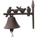 Cast Iron Doorbell Cast Iron Dinner Bell Bird Wall Mounted Doorbell for Outdoor Gardens Cast Iron Bell for Front Door (Color : Rust Size : 20x10.8x19cm) (Rust 20x10.8x19cm)