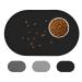 Ldyoen bowl underlay dog cats - dog bowl underlay Catznapf surface made of silicone - dogs cats feed mat waterproof and slippable - Fressnapf base large 48x30cm - black