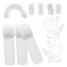 Amosfun 1 Set Hair Bleach Kit Root Comb Applicator Bottle Ear Protectors Shower Caps Clear Gloves Shower Cap Ear Muffs White Lecythus Portable 6.9x4.8cm White