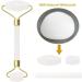Jade Roller & Gua Sha Face Roller Rose Quartz Massager Facial Beauty Roller Skin Care Tools for Face Eyes Neck Reduce Wrinkle and Dark Circle (White A) - Buy Online on GoSupps.com