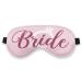 Kdqua Pink Bride Diamond Eye Mask for Women Bride Girlfriend Bridal Gift Silk Soft Blackout Eye Mask Eye for Bride Tribe Bride to be Party Adjustable Straps Sleep Mask Wedding Elegant Gift
