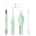 Earwax Cleaning Tool Set Ear Wax Picker Rechargeable Cleaning Spoon with Light Visible Earwax Digger for Ear Wax Removal Suitable for Kids Home Spa Salon Dtt Matcha Green