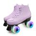 MSMAX Roller Skates for Women Indoor Outdoor Youth Quad Speed Skates Purple with Light up Wheels 8 M US Women/9.64"