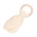 Baby Teething Wooden Ring - Bunny Ears Design | Soothing Bite-Resistant Cotton Gauze - Ideal for Babies (Beige) - Buy Online on GoSupps.com
