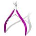 Professional nail skin pliers cuticles scissors stainless steel skin scissors sharp cut fine for removal excess torn skin on fingers and toes French handle (purple)