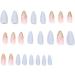 24Pcs Almond Press on Nails Short Matte French Stick on Nails - Baby Blue/Pink False Nails for Women Stiletto Nail Art - Buy Online on GoSupps.com