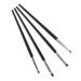 Healeved 4pcs Horse Hair Wooden Handle Eyeliner Precision Brush Black Eye Makeup Kit