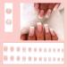 24Pcs French False Nails White Tip - Medium Square Fake Nails French Tip Press on Nails Pink Full Cover False Nails with Rhinestones & Flowers Designs for Women Girls (Flower Design) - Buy Online on GoSupps.com