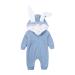 Kids Tales Newborn Baby Winter Warm Outfits Cute Rabbit Ear Hooded Zipper Romper 9-12 Months Blue Thick