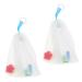 Baluue 2pcs Foaming Net Soap Foam Face Clean Face Wash Bath Foaming or White