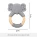 Elephant Baby Teething Toy - Natural Wooden Ring, Food-Grade Silicone, 12+ Months - Buy Online on GoSupps.com