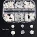 3D White Aurora Camellia Nail Charms - 90Pcs Elegant Wedding Nail Art Jewelry for DIY Decorations - Buy Online on GoSupps.com