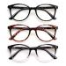 3 Pack Reading Glasses Spring Hinge Stylish Readers Black/Tortoise for Men and Women 3 Mix 2.0 x